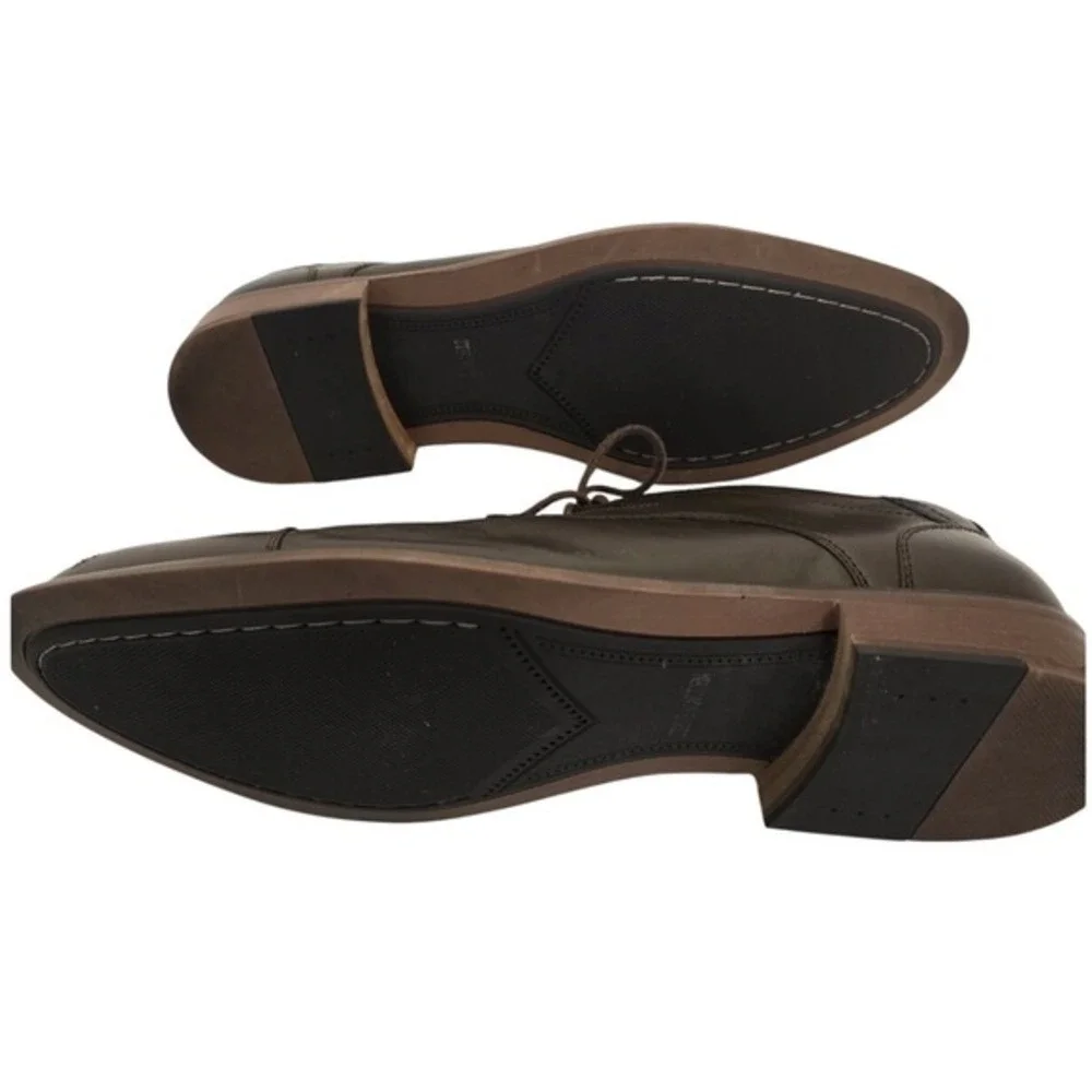 Steve Madden Derium Mens Size 13 M‎ Brown Leather Lace Up Shoes Wood Sole Oxford